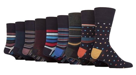 9 Pack Herren Bambus-Socken | Gentle Grip | Extra Wide Loose Top nicht elastische Socken - SOMRM070809 - Image 1