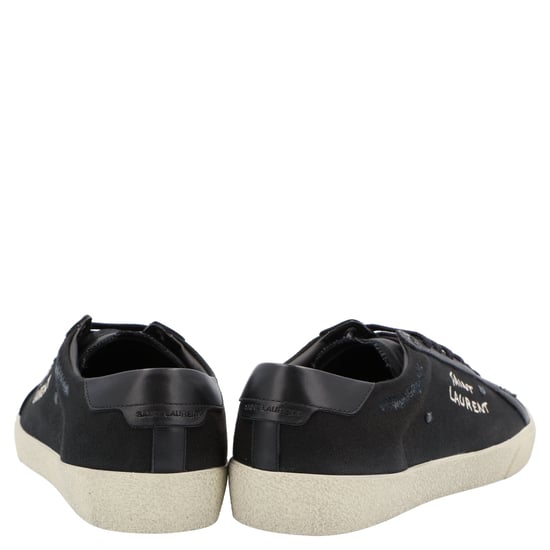 Saint Laurent Court Classic Sl/06 Bestickte Sneakers Schwarz - Image 5