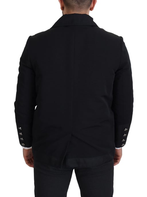 Dolce & Gabbana schwarze Wolljacke für Herren mit Kragen und durchgehendem Reißverschluss - Image 4