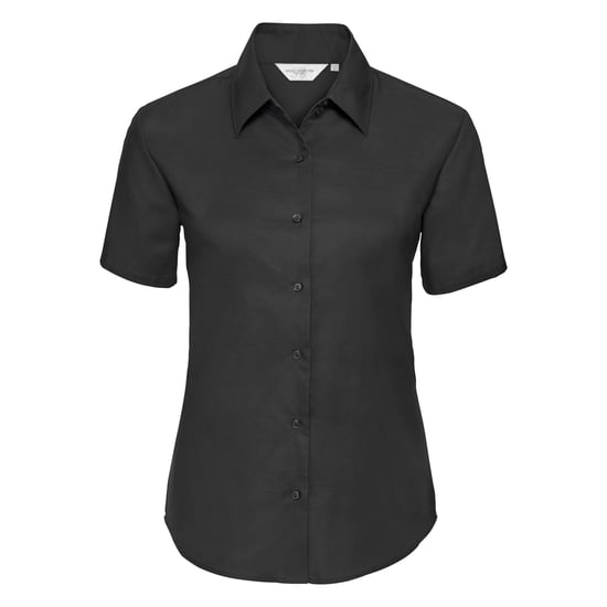 Russell Collection Damen/Damen Kurzarm Oxford Hemd (Schwarz) - Image 1