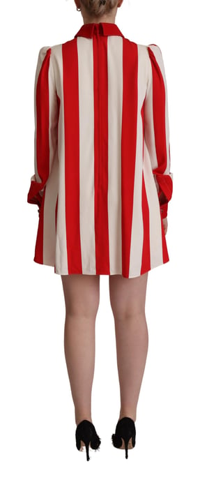 Dolce & Gabbana Damen Weiß Rot Stretch Mini Hemdkleid - Image 3