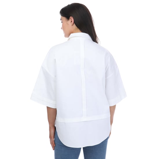 Women's Ted Baker Orlanda Oversized 3/4 Length Shirt in White