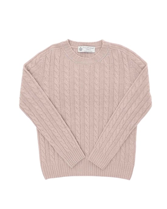 Crown Of Edinburgh Cashmere Womens Round Neck Sweater Coe 0033 Pink