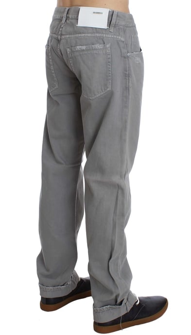 Dolce & Gabbana Gray Cotton Straight Fit Jeans