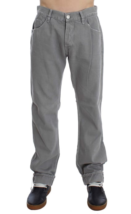 Dolce & Gabbana Gray Cotton Straight Fit Jeans