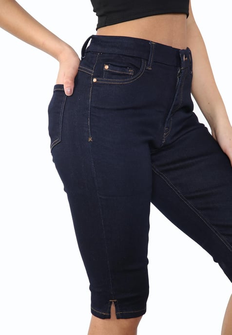MYT Womens Magic Shaping hoch taillierte Denim-Shorts Indigo - Image 5