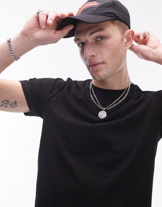 Topman classic t-shirt in black
