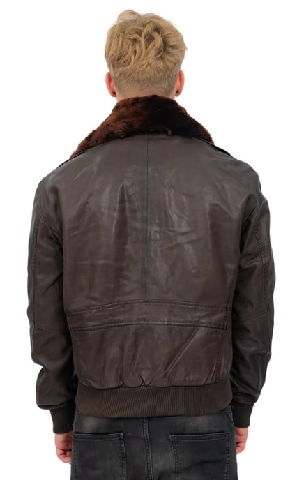 Men's Air Force A2 Brown Aviator Leather Bomber Jacket-Sao Paulo