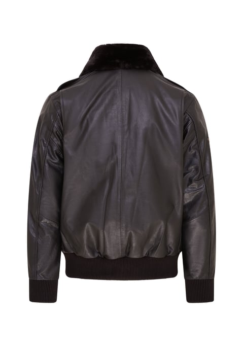 Mens Black Leather US Air Force Bomber Jacket- Lieksa