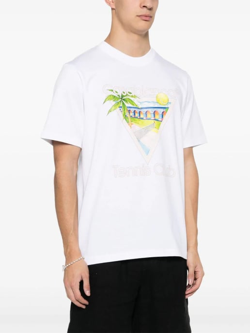 Casablanca Tennis Club Icon bedrucktes T-Shirt in Weiß - Image 2