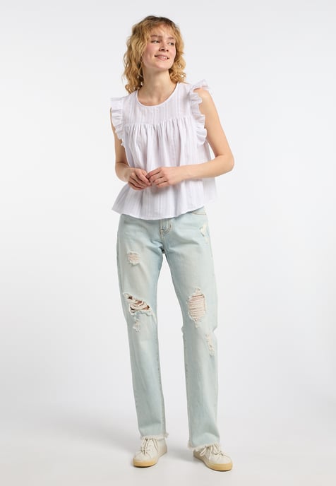 Dreimaster Bluse Damen Weiss - Image 2