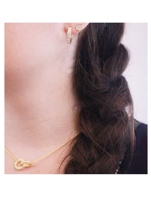 Glamour-Ohrringe - Gold und Kristall - Image 2