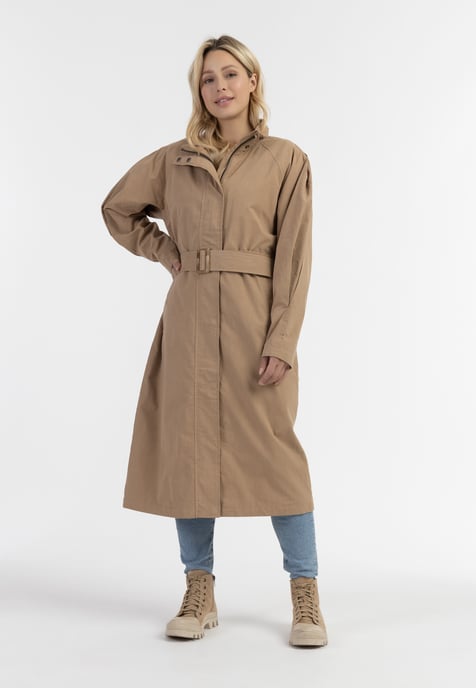 Dreimaster leichter baumwollmantel Damen dunkelbeige - Image 2