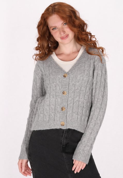 Dreimaster Cardigan Damen Grau Melange - Image 3