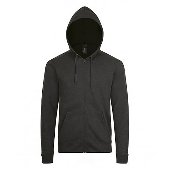 SOLS Mens Stone Zip Up Plain Hoodie (Holzkohle Mergel) - Image 1