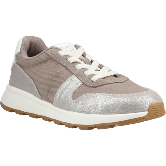 TOMS TRVL Lite Retro Leder Damen Silber Turnschuhe - Image 1