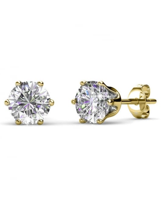 Geburtsstein April Ohrringe - Gold und Kristall - Image 1