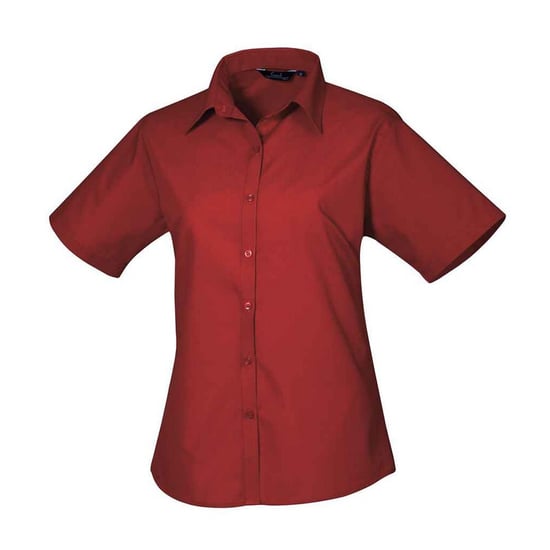 Premier - Bluse für Damen kurzärmlig (Burgunderrot) - Image 1