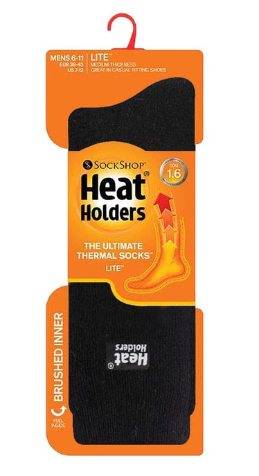 Heat Holders Lite - 3 Paar Multipack Herren isolierte thermische Socken für den Winter | dünne & warme Socken für Kleid Socken - schwarz - Image 2