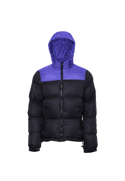 Mo Wattierte Steppjacke Herren Schwarz Kobalt - Image 1