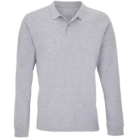 SOLS - "Planet" Poloshirt für Herren/Damen Unisex Langärmlig (Grau meliert) - Image 1