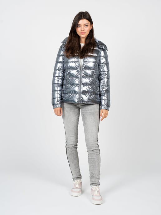 Guess Jacke Bomber-jacke Damen Silber - Image 2