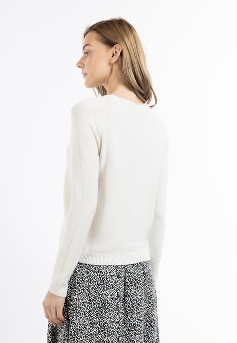 Dreimaster Strickpullover Damen Wollweiß - Image 4