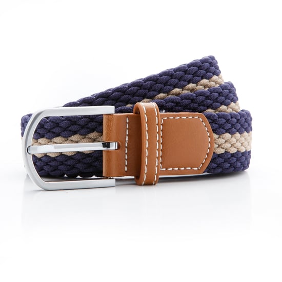 Asquith & Fox Herren Zwei-Farb-Streifen Geflochtenem Dehnbelt (Marine/Khaki) - Image 1