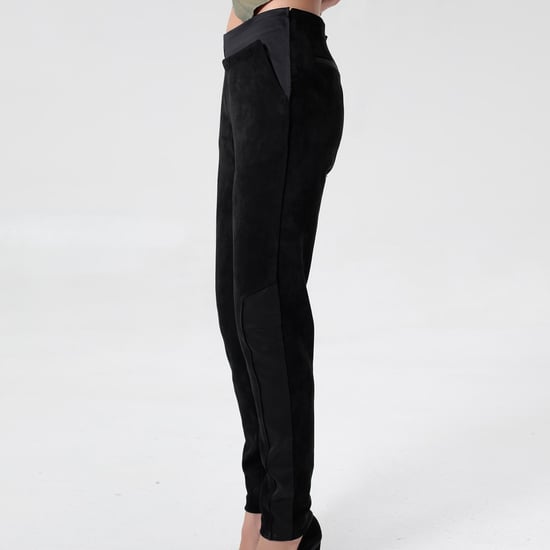 Gerade Hose aus Wildleder und Satin - Image 2