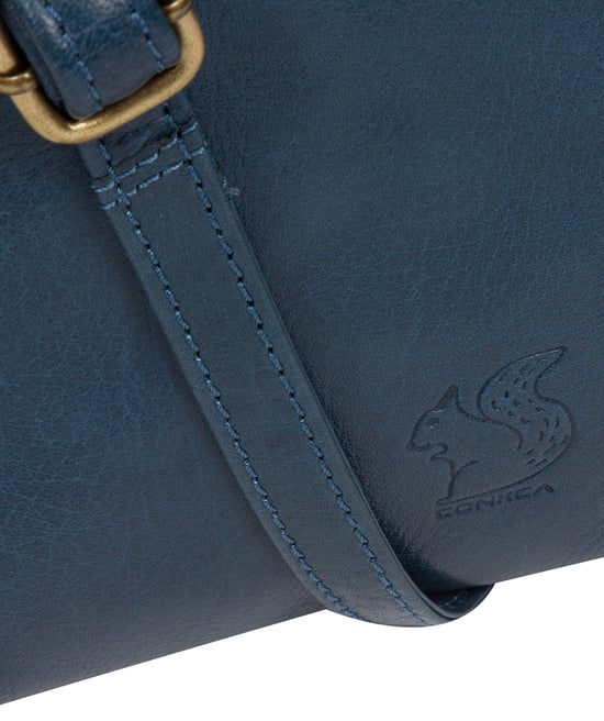 'Nikita' Snorkel Blue Leather Cross Body Bag