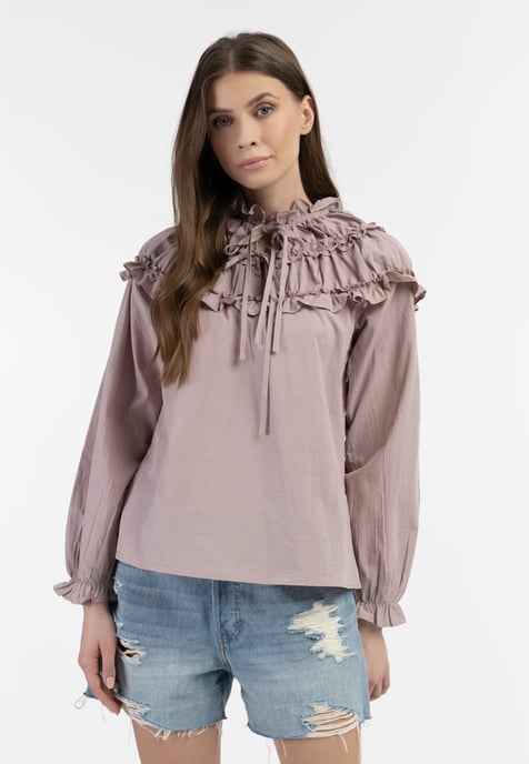 Dreimaster Bluse Damen alt rosa - Image 3