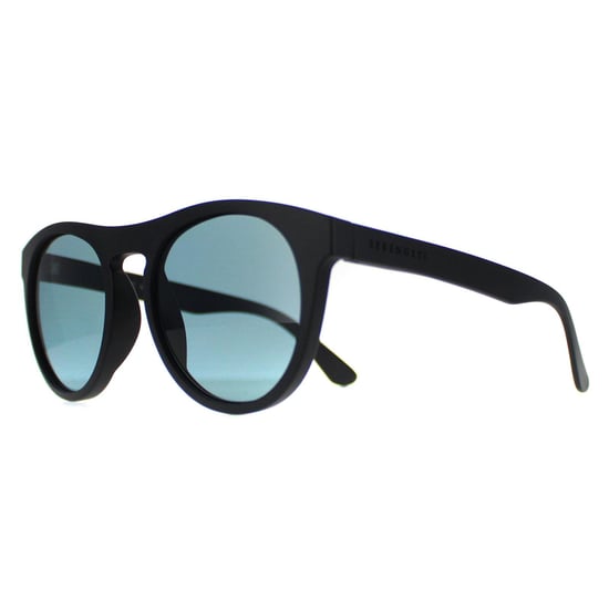 Serengeti Rund Herren Matt Schwarz Saturn Polarisiert Petrol Blau Kingman - Image 2