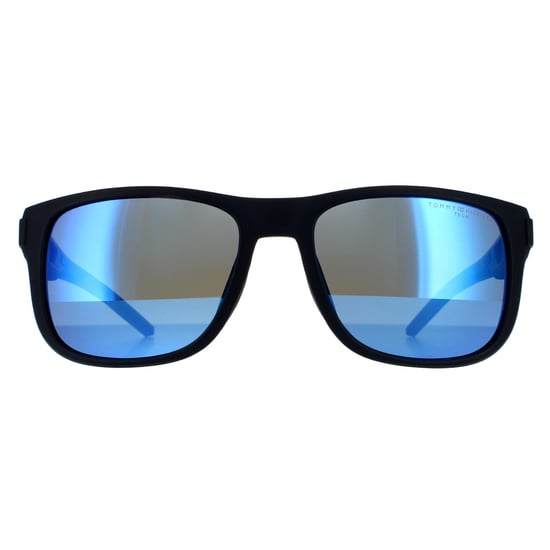 Tommy Hilfiger Wrap Mens Matte Blue Blue Mirror Sonnenbrillen - Image 1