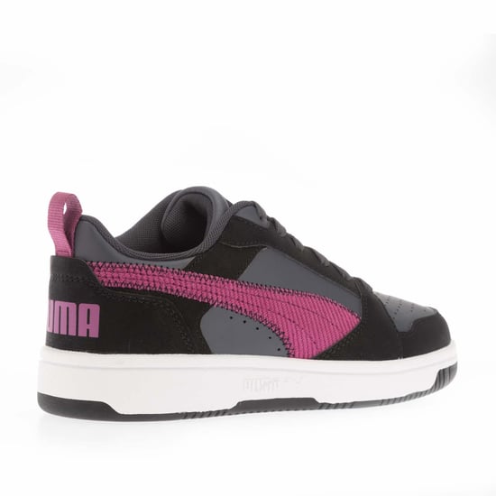 Boy's Puma Juniors Rebound V6 Trainers in Black Grey