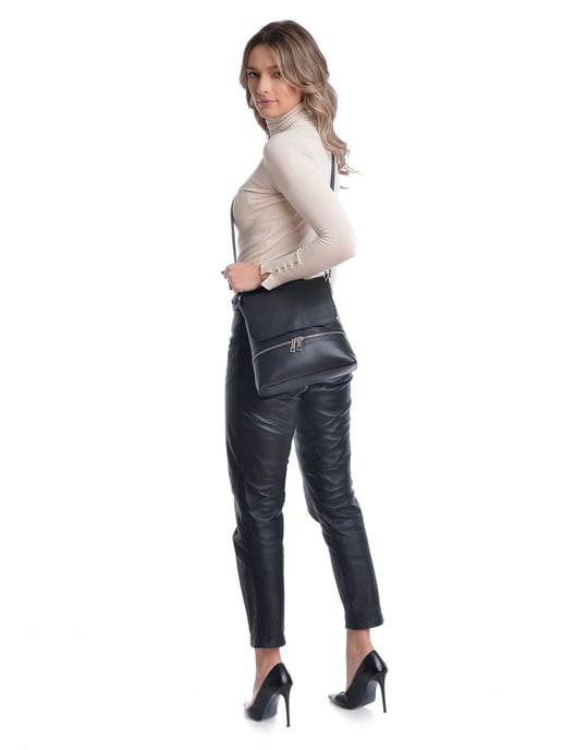 Roberta M SS22 RM 1758 Noir Cuir de vachette Sac - Image 5