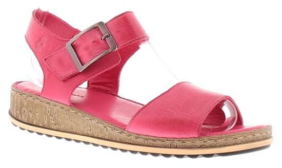Hush Puppies Damen Sandalen Niedriger Keil Ellie Leder Schnalle Rosa - Image 1