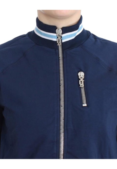 John Galliano Women's Blue zip cotton cardigan