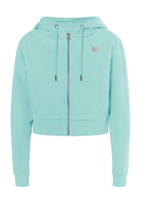 Mymo Kapuzenpullover mit Reißverschluss Damen Aqua - Image 1