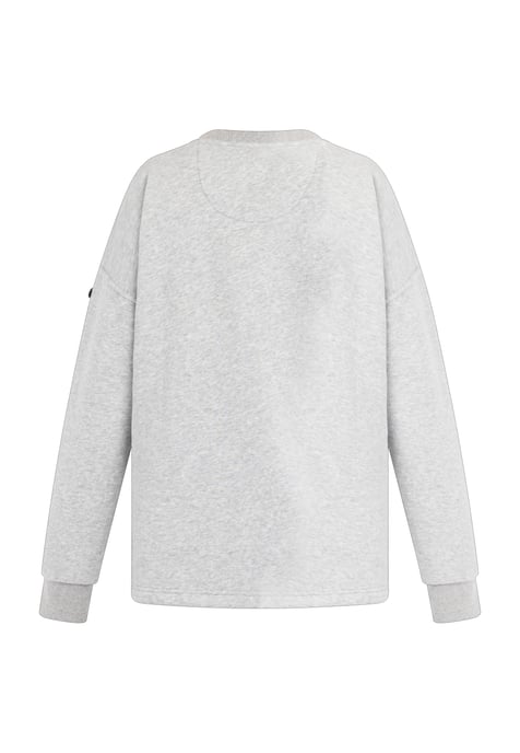 Dreimaster Oversize Sweatshirt Damen Hellgrau Melange - Image 2