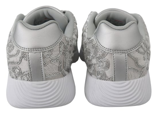 Plein Sport Women's Silver Polyester Runner Joice Sneakers Shoes - Image 4