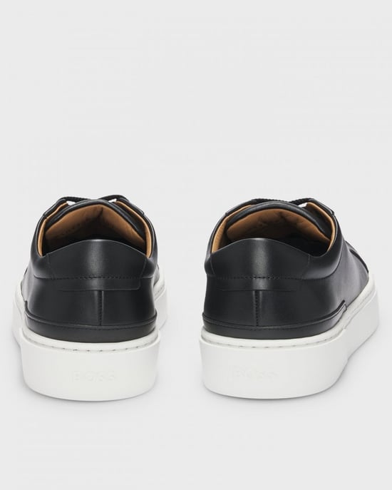 BOSS Orange Gary Tenn Mens Leather Low-Top Trainers with Branded Lace Loop NOS - Image 4