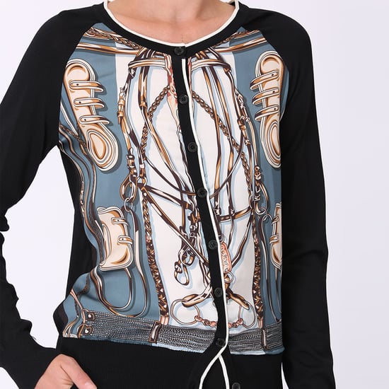 Vorne bedruckte Strickjacke - Image 4