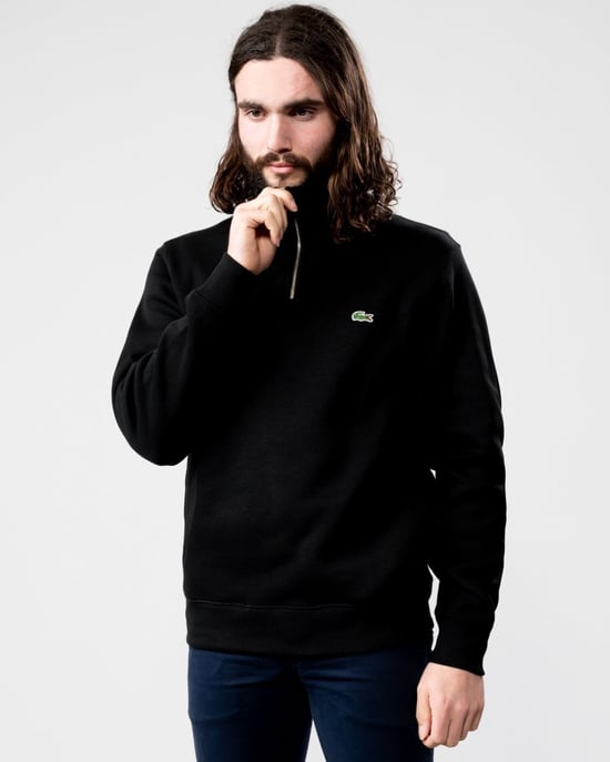 Lacoste Mens Zippered Stand-Up Collar Cotton Sweatshirt - Image 3