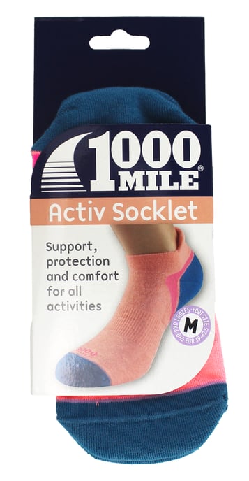 1000 Mile - Damen Einlagige Aktive Sport Atmungsaktive Knöchelsocken - Pfirsich / Blaugrün - Image 2