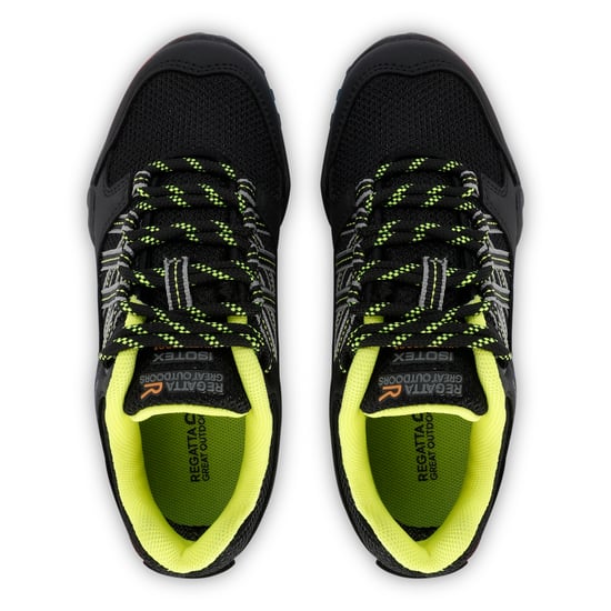 Regatta - Kinder Wanderschuhe "Edgepoint", Wasserfest (Schwarz/Leuchtend Limone) - Image 4