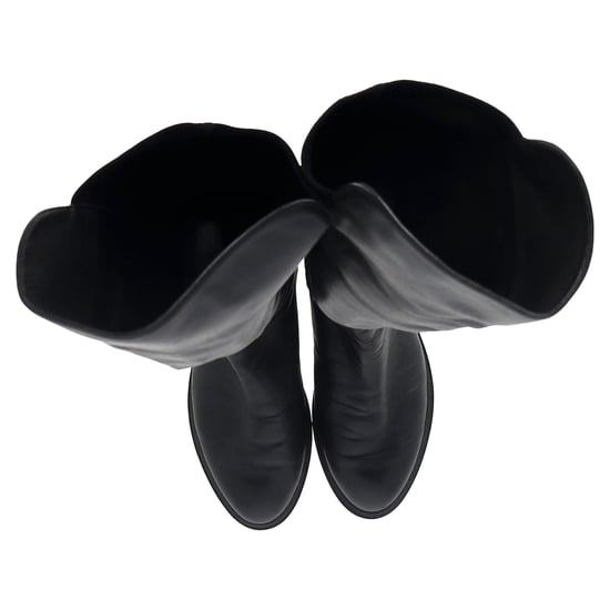 Stuart Weitzman 5050 Lift Overknee-Stiefel aus schwarzem Leder und Wildleder - Image 5