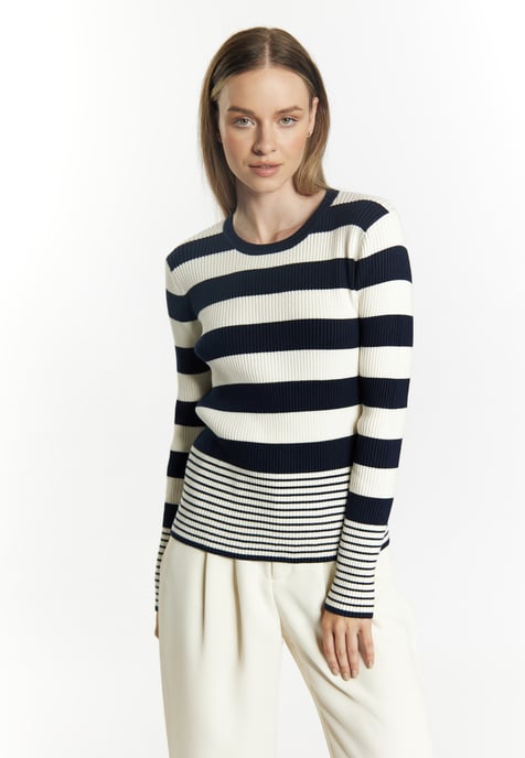 Dreimaster Strickpullover Damen Meereswollweiß - Image 3