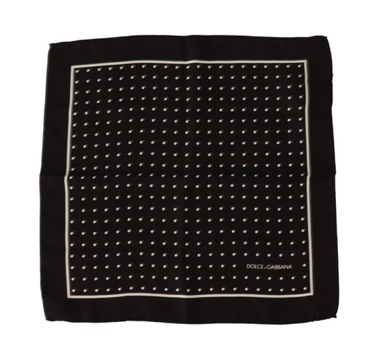 Dolce & Gabbana Men's Black Dotted Silk Square Handkerchief Scarf - Image 1