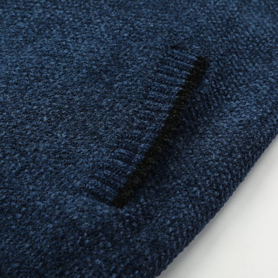 Herren-Cardigan mit Rei?verschluss, Stehkragen und gefuttertem Grobstrickpullover Blau - Image 6