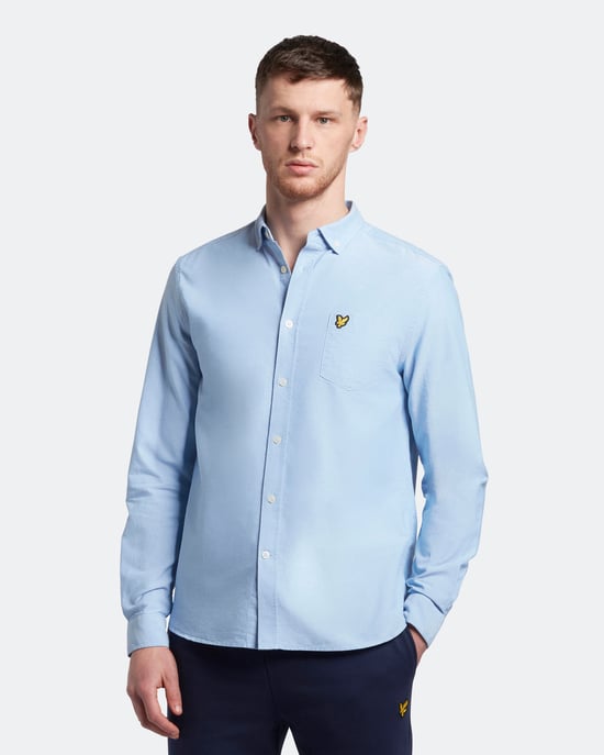 Lyle & Scott Regular Fit Leichtes Oxford-Hemd in Blau - Image 1